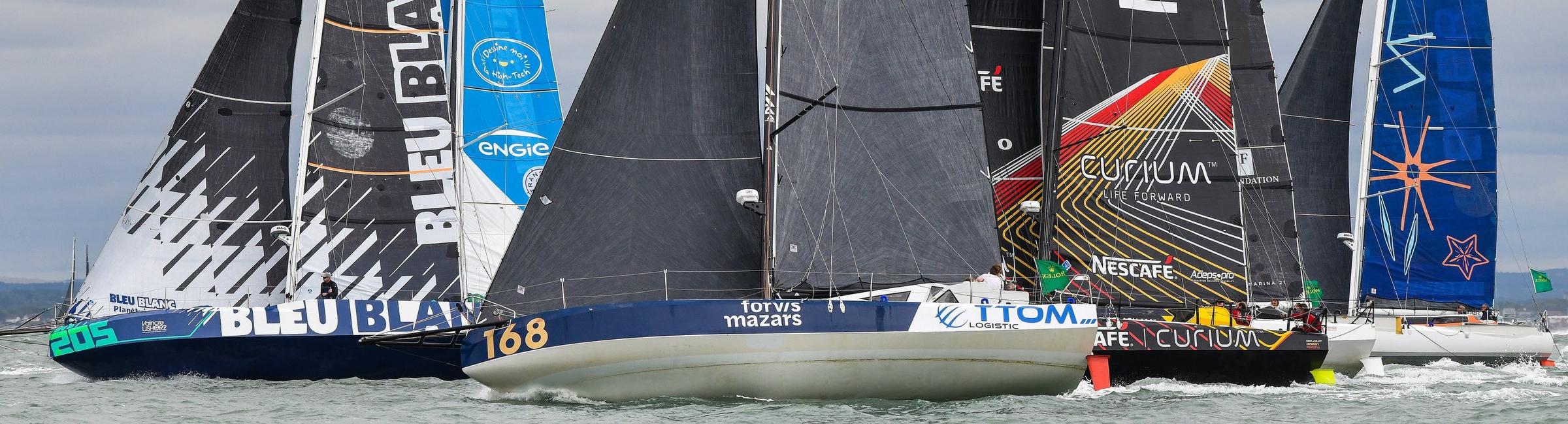 The racing could not have been closer among the Class40s at the Rolex Fastnet Race © James Tomlinson/RORC  
