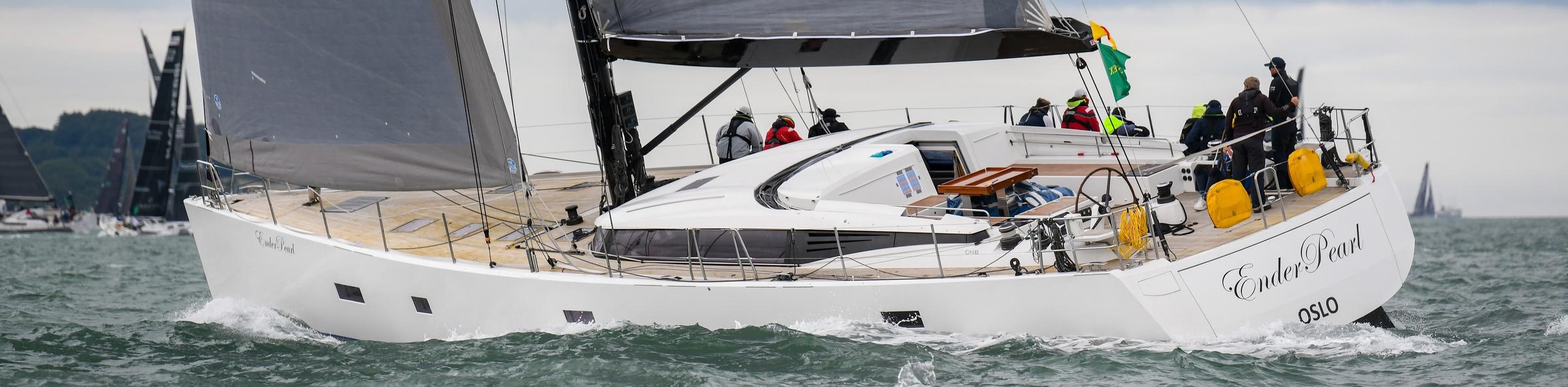 Norwegian CNB 76 Enderpearl is the winner of IRC Zero in the 2025 Rolex Fastnet Race © James Tomlinson/RORC