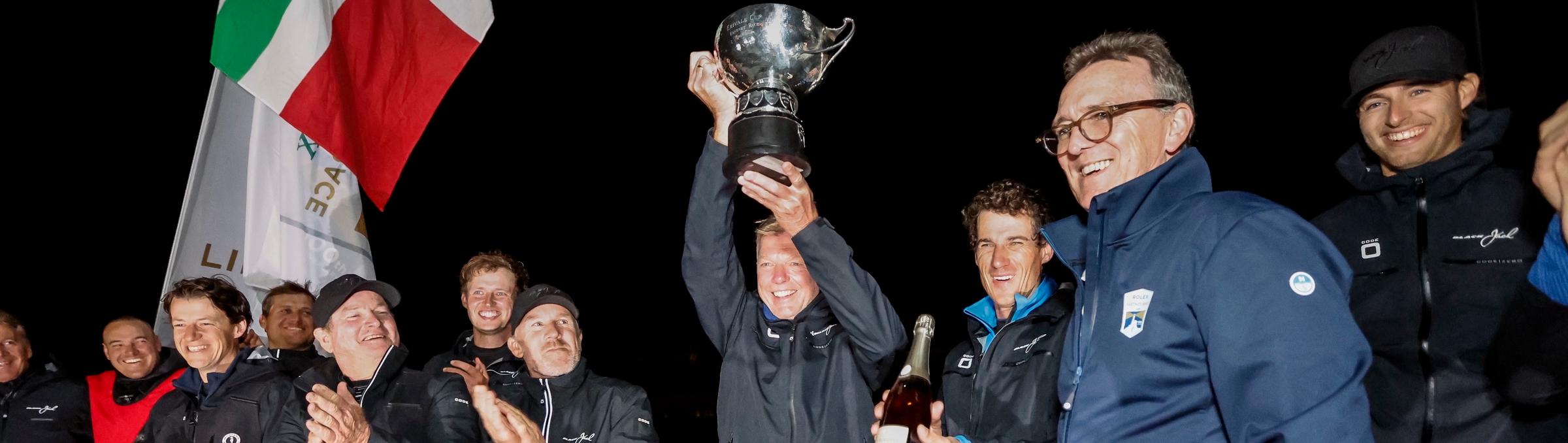 Black Jack 100 took Monohull Line Honours in the 2025 Rolex Fastnet Race © Paul Wyeth/RORC