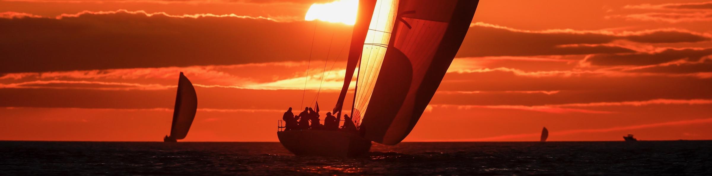 The fleet of Admiral's Cup boats are finishing the Rolex Fastnet Race, marking the conclusion of the rejuvenated team event which has been won by Peter Harrison's Team YCM, comprising Jolt 6 and Jolt 3 © Paul Wyeth/RORC