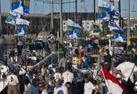 Competitors in Sutton Harbour during the 2009 Rolex Fastnet Race