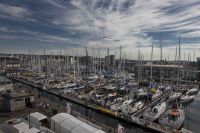 Rolex Fastnet Race Fleet docked in Sutton Harbour Marina today. Photo: Rolex/Carlo Borlenghi