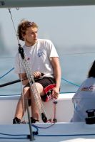 Robin Elsey, the youngest member of the British Keelboat Academy's Squad, racing Yeoman of Wight