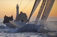 Niklas Zennström's 72' mini maxi Rán 2 is hoping to win the Rolex Fastnet Race for an unprecedented third time in a row. Photo:Rolex/Carlo Borlenghi