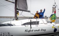 Doublehanded duo on Night and Day win the prestigious IRC Overall title in this year's Rolex Fastnet Race. Photo: Rolex/Kurt Arrigo
