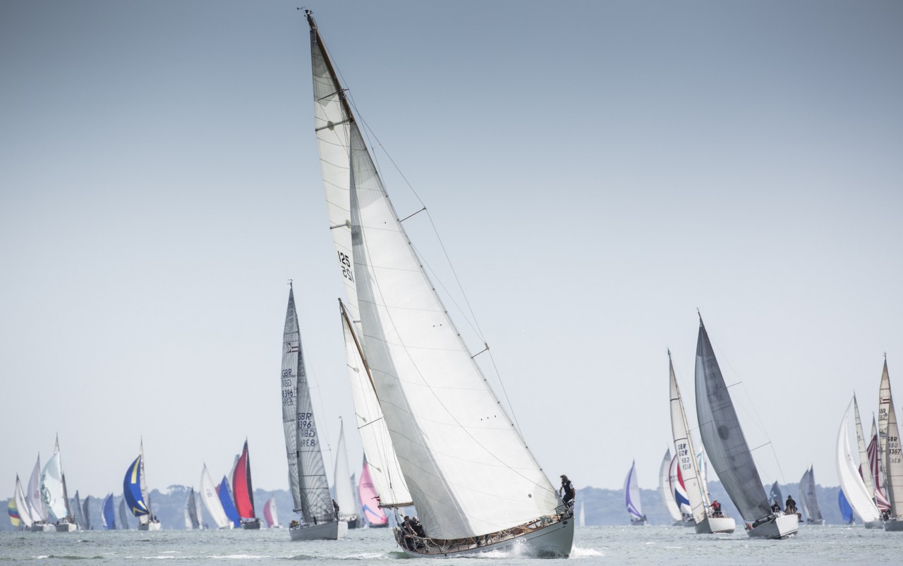Welsh Comedian, author and TV Producer; Griff Rhys Jones will be competing for the first time in the Rolex Fastnet Race in his classic 1948 Sparkman Stephens Yawl, Argyll.  Photo: Mark Lloyd/Lloyd Images