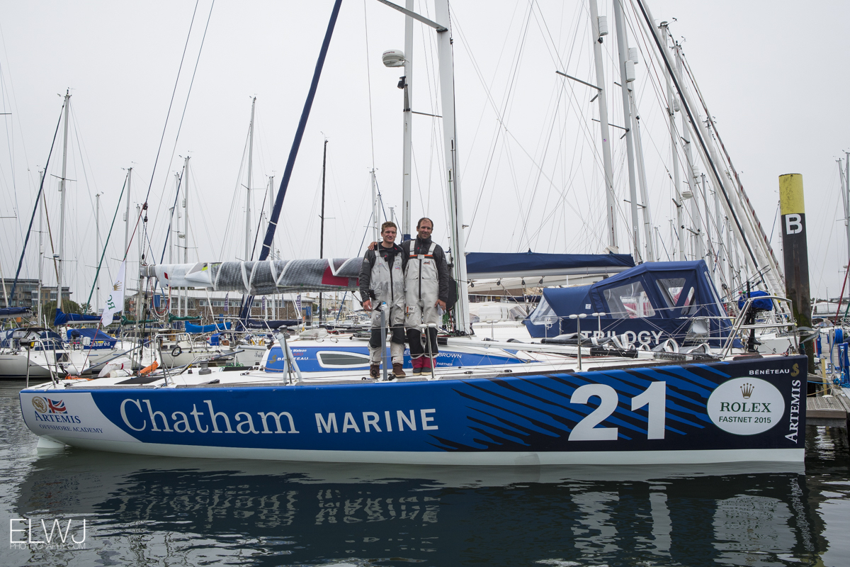 Sam Matson and Gonzalo Infante on their class winning Figaro II - Chatham Marine. Photo: ELWJ Photography Sam Matson and Gonzalo Infante on their class winning Figaro II - Chatham Marine. Photo: ELWJ Photography