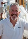 Griff Rhys Jones has been sailing since he was a child and will be taking part in this year's Rolex Fastnet Race, at the helm of his classic 1948 Sparkman Stephens yawl, Argyll. Photo: James Robinson Taylor