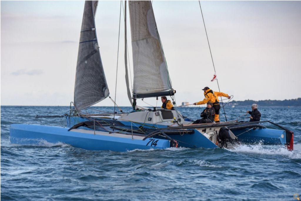 Buzz, Ross Hobson's Seacart 30, smallest multihull in the 2019 Rolex Fastnet Race © Rick Tomlinson/www.rick-tomlinson.com Buzz, Ross Hobson's Seacart 30, smallest multihull in the 2019 Rolex Fastnet Race © Rick Tomlinson/www.rick-tomlinson.com