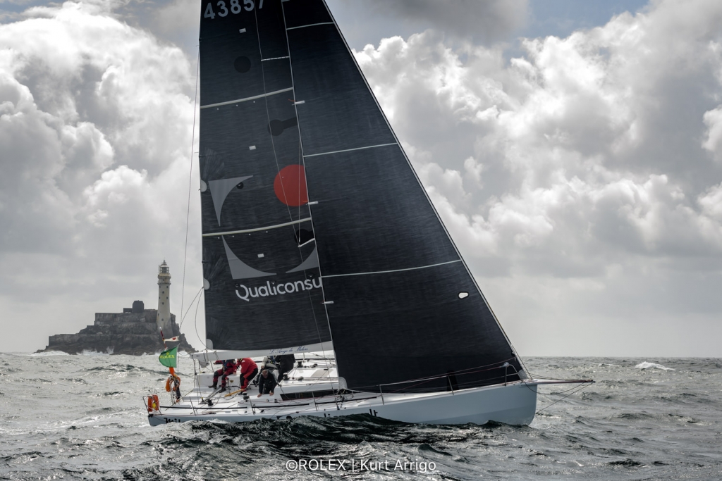 L'Ange De Milon, owned by Jacques Pelletier, is topping the IRC One leaderboard of the 2019 Rolex Fastnet Race © Kurt Arrigo/Rolex L'Ange De Milon, owned by Jacques Pelletier, is topping the IRC One leaderboard of the 2019 Rolex Fastnet Race © Kurt Arrigo/Rolex