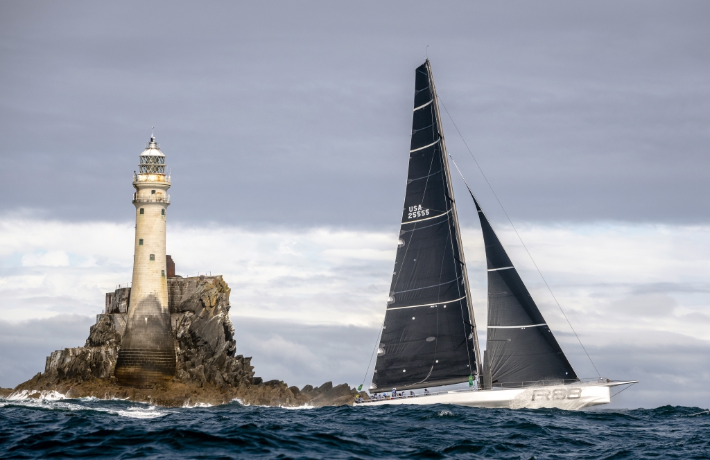 Rambler 88 set a new monohull record from Cowes to the Fastnet Rock and finished to claim monohull line honours © Kurt Arrigo/Rolex Rambler 88 set a new monohull record from Cowes to the Fastnet Rock and finished to claim monohull line honours © Kurt Arrigo/Rolex