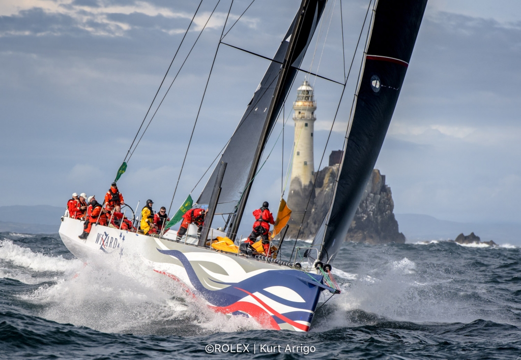David and Peter Askew's VO70 Wizard is the 2019 Rolex Fastnet Race winner, claiming the Fastnet Challenge Cup for 1st in IRC Overall © Kurt Arrigo/Rolex David and Peter Askew's VO70 Wizard is the 2019 Rolex Fastnet Race winner, claiming the Fastnet Challenge Cup for 1st in IRC Overall © Kurt Arrigo/Rolex