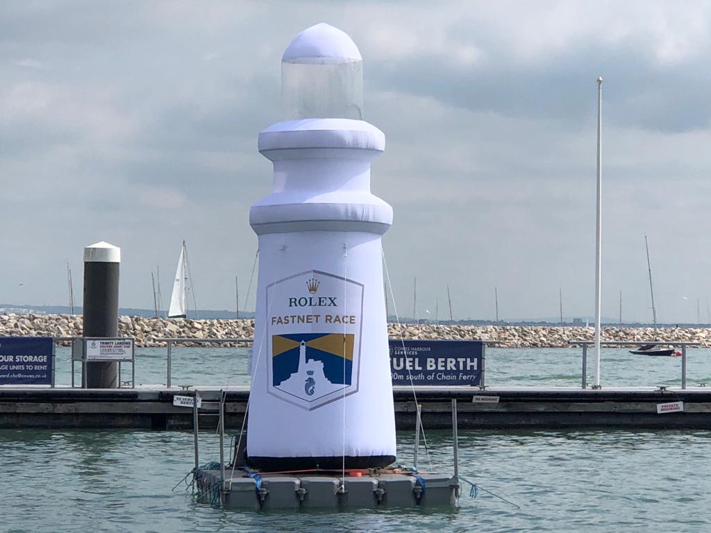 The UKSA free paddleboard around the "Fastnet Rock" is one of several attractions open to public and competitors at the Fastnet Race Village © Trish Jenkins