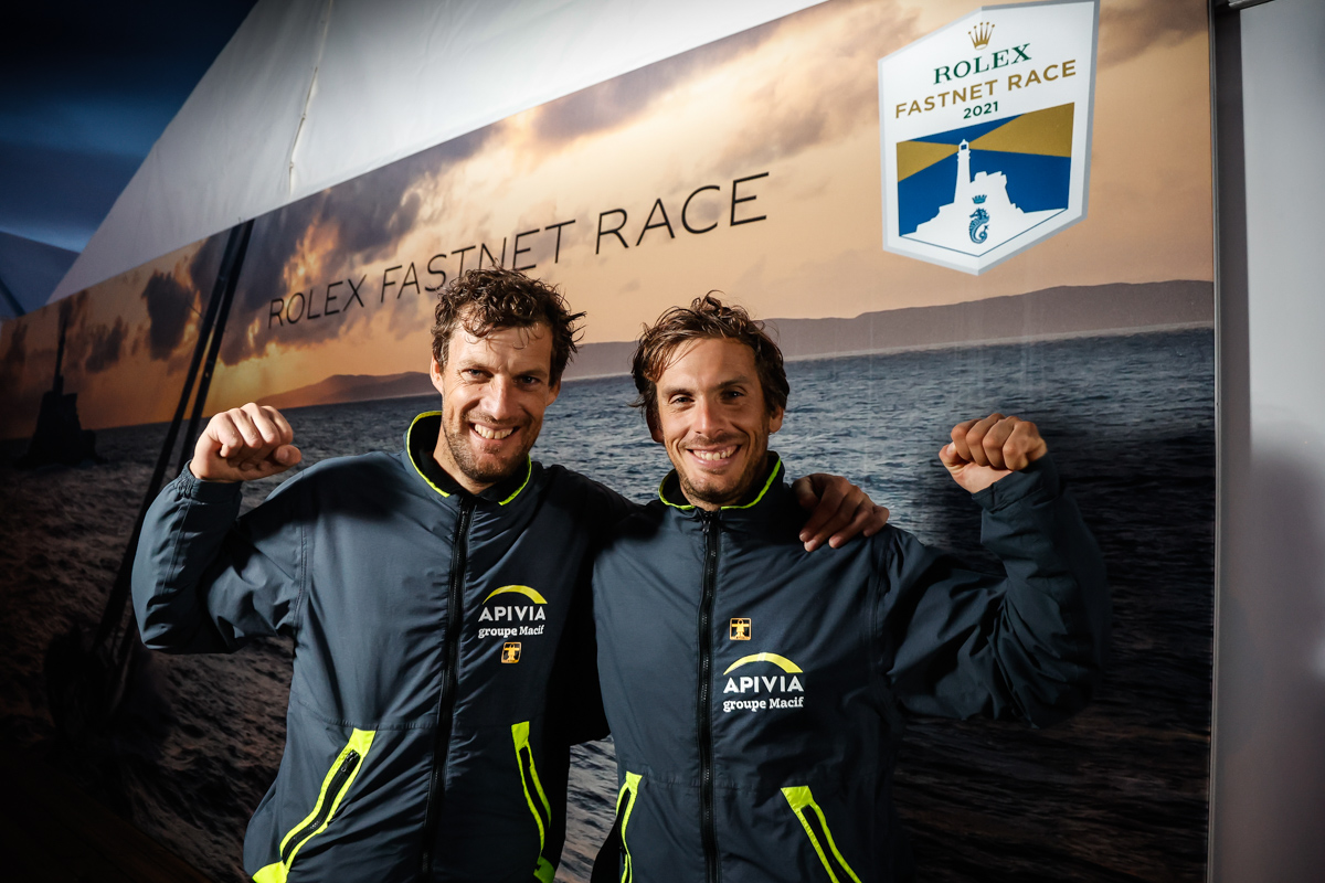 Rolex Fastnet Race victory in the IMOCA class for the hugely talented Charlie Dalin and Paul Meilhat on Apivia © Paul Wyeth/pwpictures.com