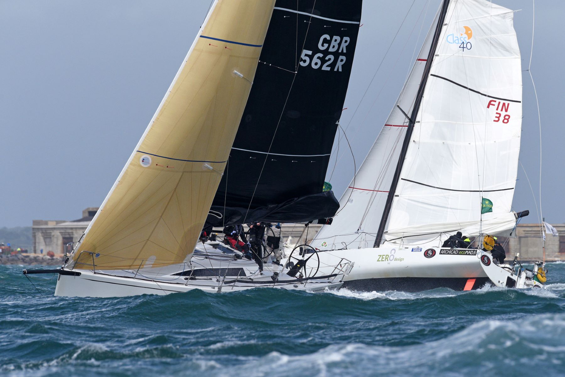 Rob Bottomley's MAT12 Sailplane is second on the water to Matador. © Rick Tomlinson/www.rick-tomlinson.com 