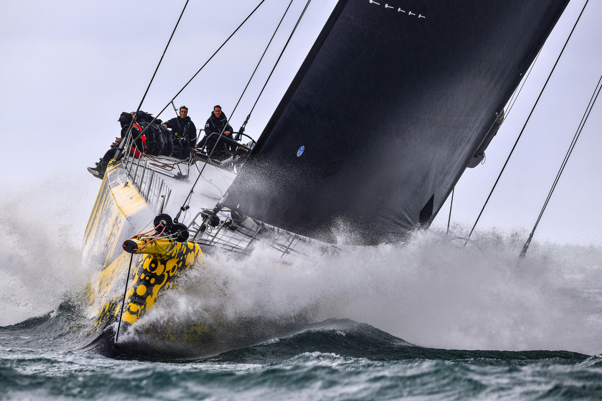 Russian Dmitry Rybolovlev’s brand new ClubSwan 125 Skorpios became the first monohull to round southwest Ireland’s most famous rock this evening © James Tomlinson