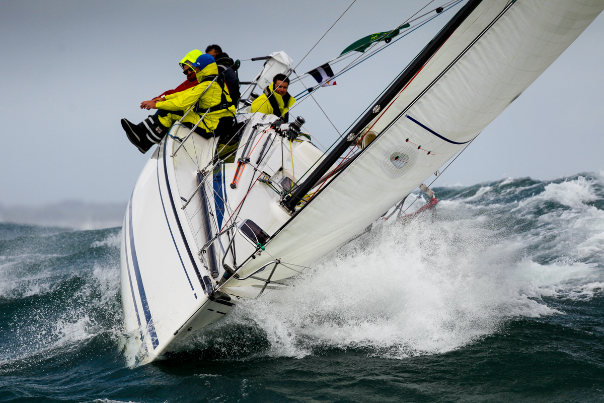 Sun Hill III leading IRC Four at the start of the Rolex Fastnet Race. They are still leading the class as they round The Lizard © Paul Wyeth/www.pwpictures.com