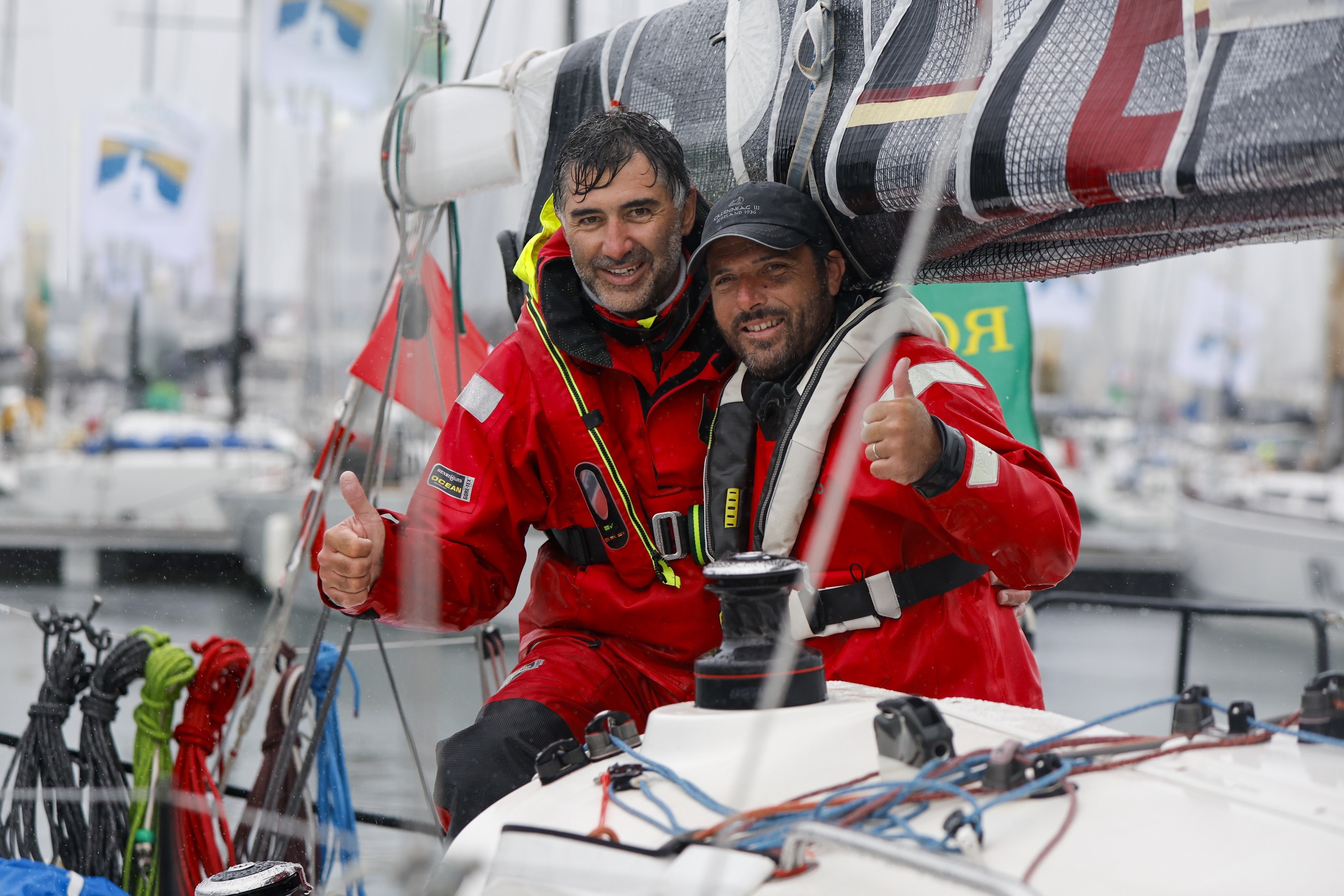 Les P'tits Doudous en Duo finished first in IRC Two-Handed, the JPK 1010 ably co-skippered by Romain Gibon and Alban Mesnil  © Paul Wyeth/www.pwpictures.com