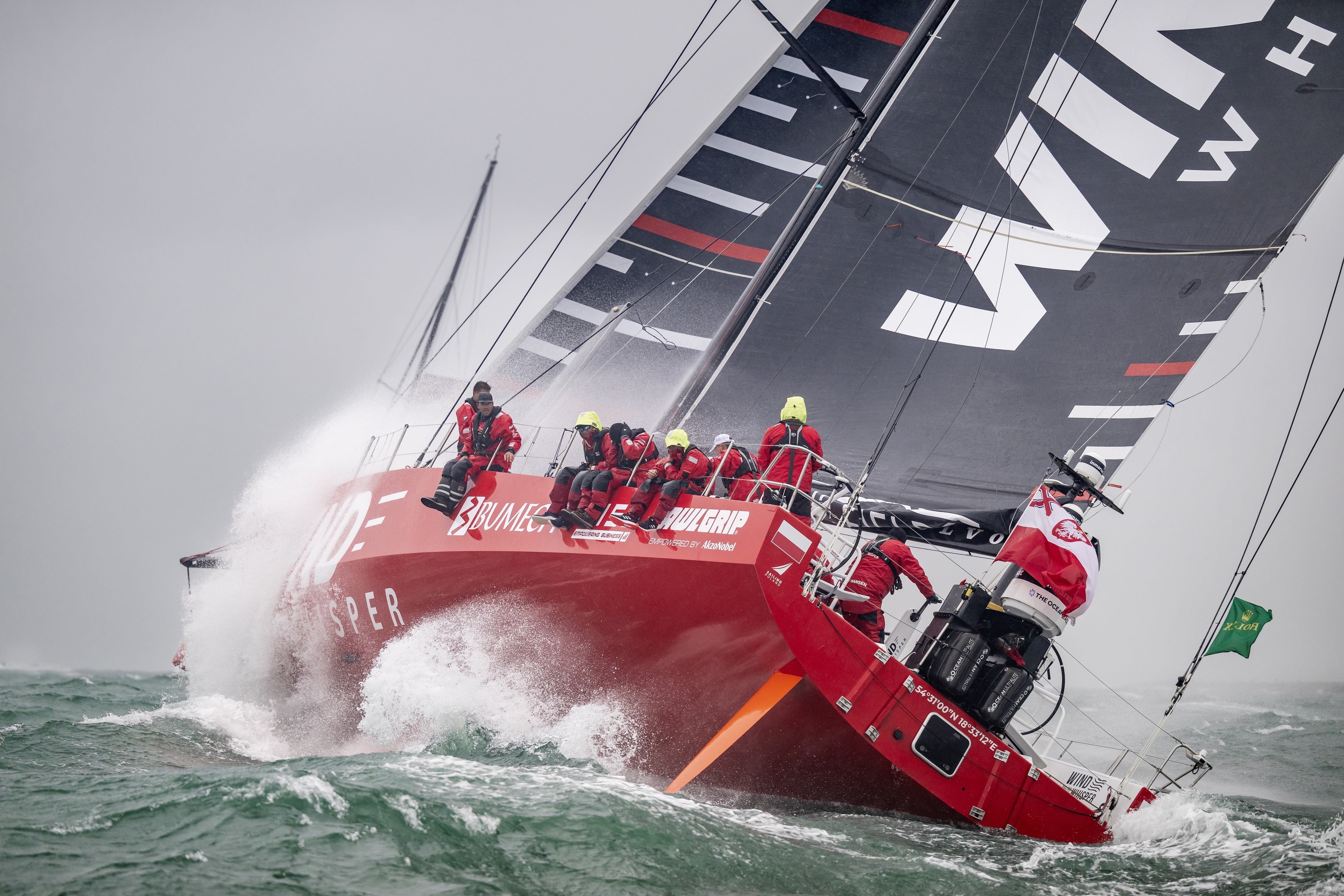 Wind Whisper, VO65 sailed by Pablo Arrarte, has slipped into first place on corrected time © ROLEX/Kurt Arrigo 