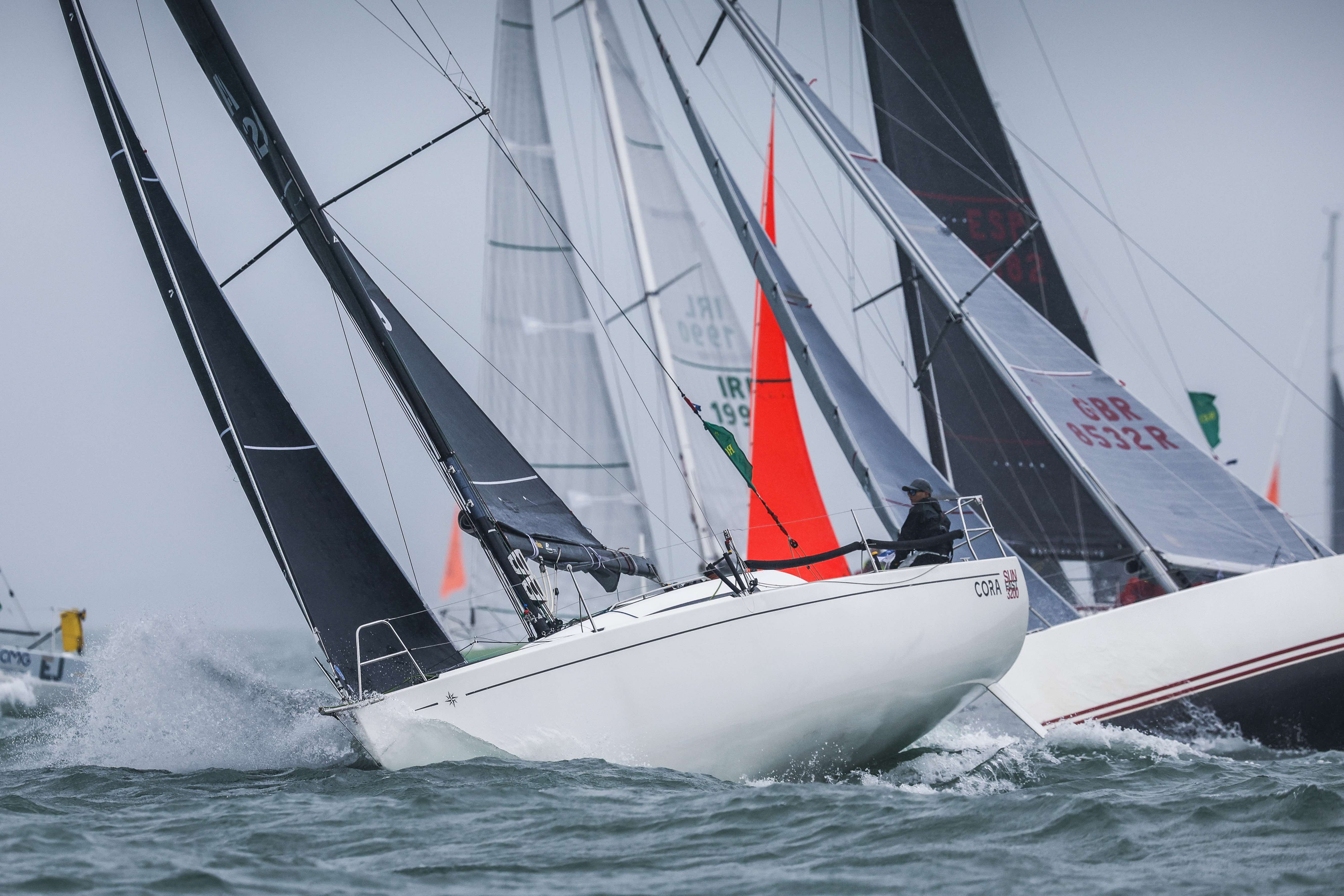 Cora, sailed by Tim Goodhew and Kelvin Matthews, enjoyed a good race in IRC Three and IRC Two-Handed © Paul Wyeth/www.pwpictures.com