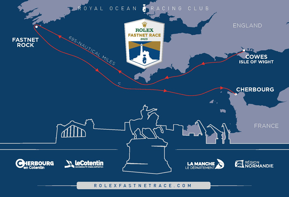 2023 Rolex Fastnet Race course map