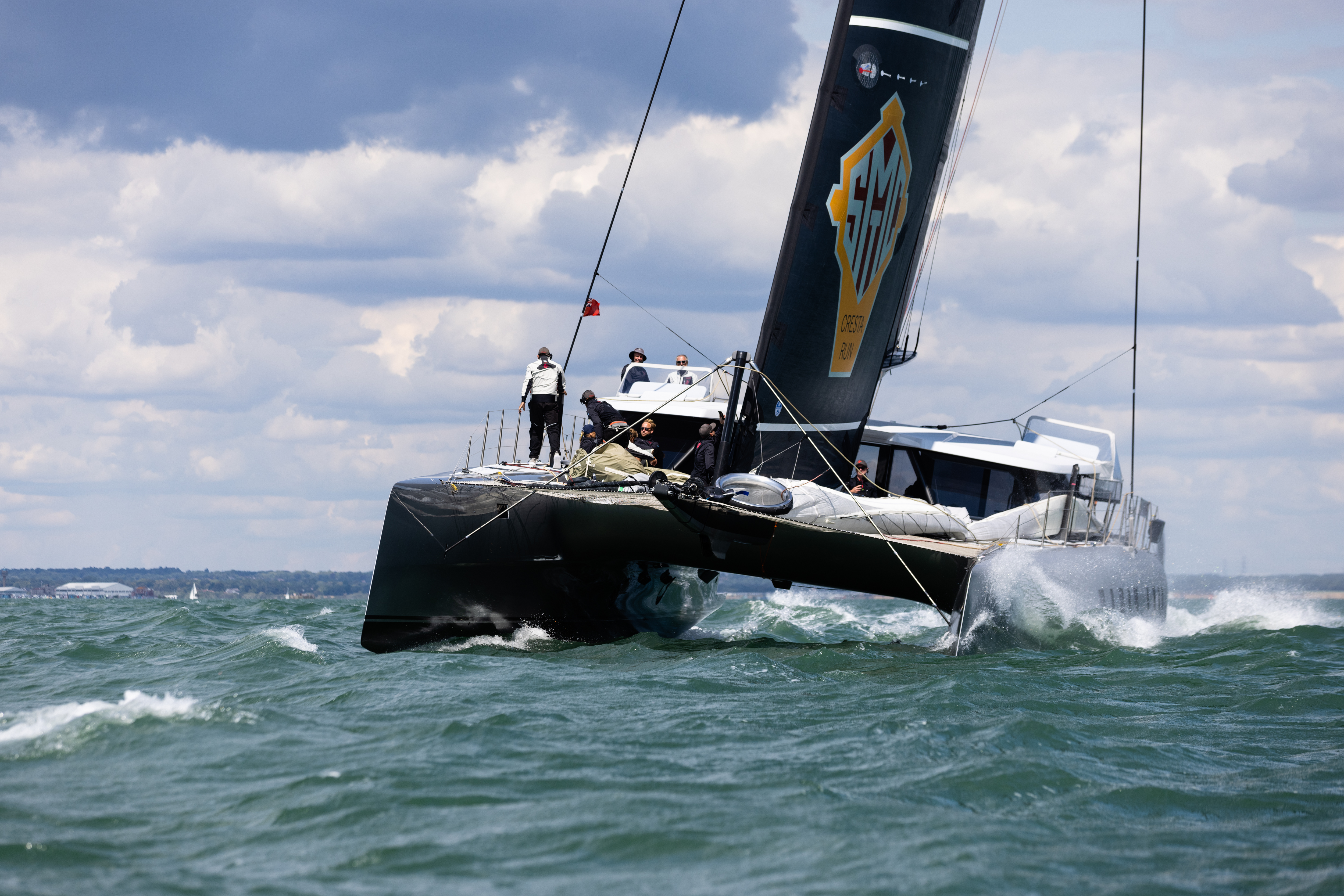 The maxi catamaran Allegra is most used to racing in strong conditions © Arthur Daniel/RORC