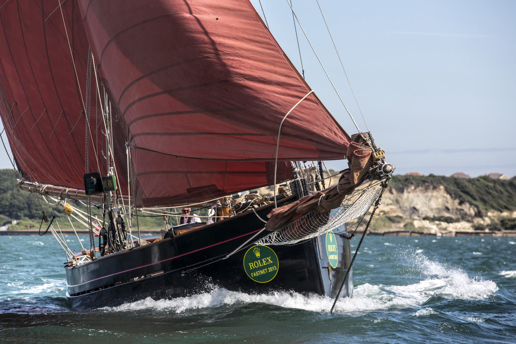 Jolie Brise has won the race overall and line honours three times. She is also the only boat to have won the race's 'triple' © ROLEX/Daniel Forster