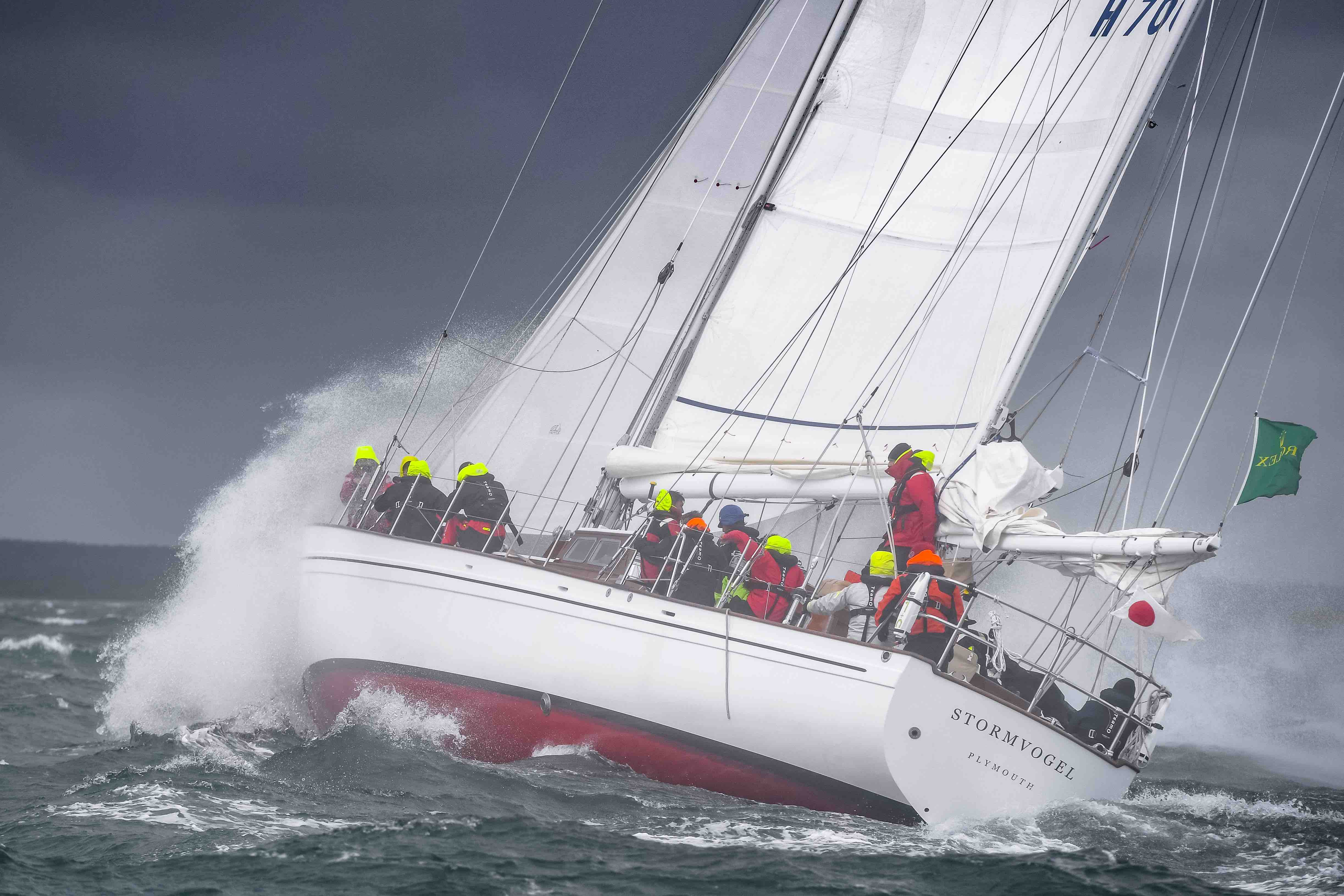 Despite her age, Stormvogel survived the brutal conditions exiting the Solent in 2021© ROLEX/Kurt Arrigo