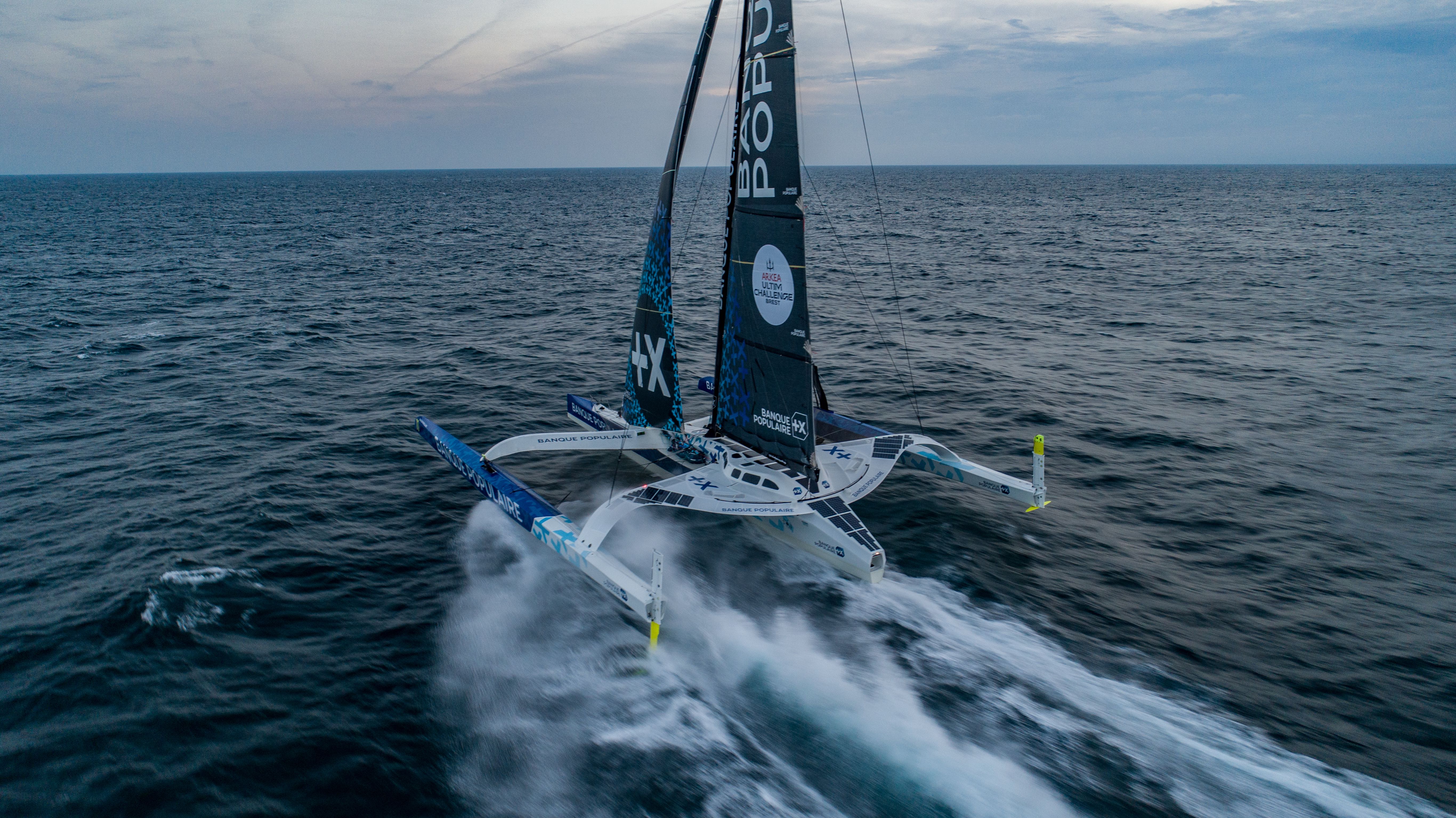Two of the world’s fastest offshore racing yachts will battle for multiihull line honours in this year's Rolex Fastnet Race - including  Armel le Cleac’h's Ultim trimaran Banque Populaire XI © Jérémie Lecaudey / BPCE