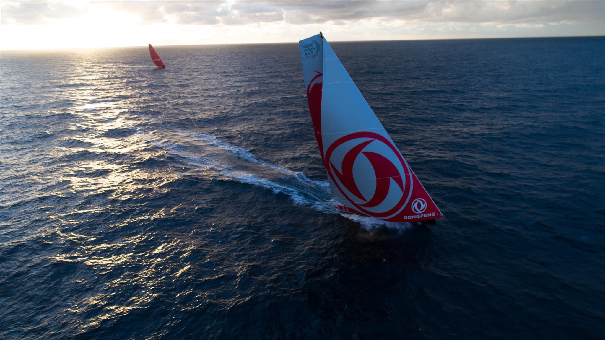 The Volvo Ocean 65 Dongfeng, skippered by Charles Caudrelier of France clinched a hard-fought class win in the 47th biennial Rolex Fastnet Race with just a 54 second lead on VO65 MAPFRE © J.Lecaudey/Volvo Ocean Race