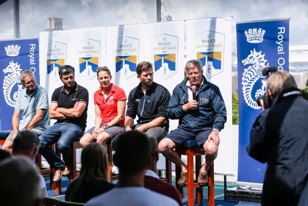 Sharing their thoughts on tomorrow's Rolex Fastnet Race, a selection of skippers from across the fleet took part in a Q& A session for media © Paul Wyeth/RORC