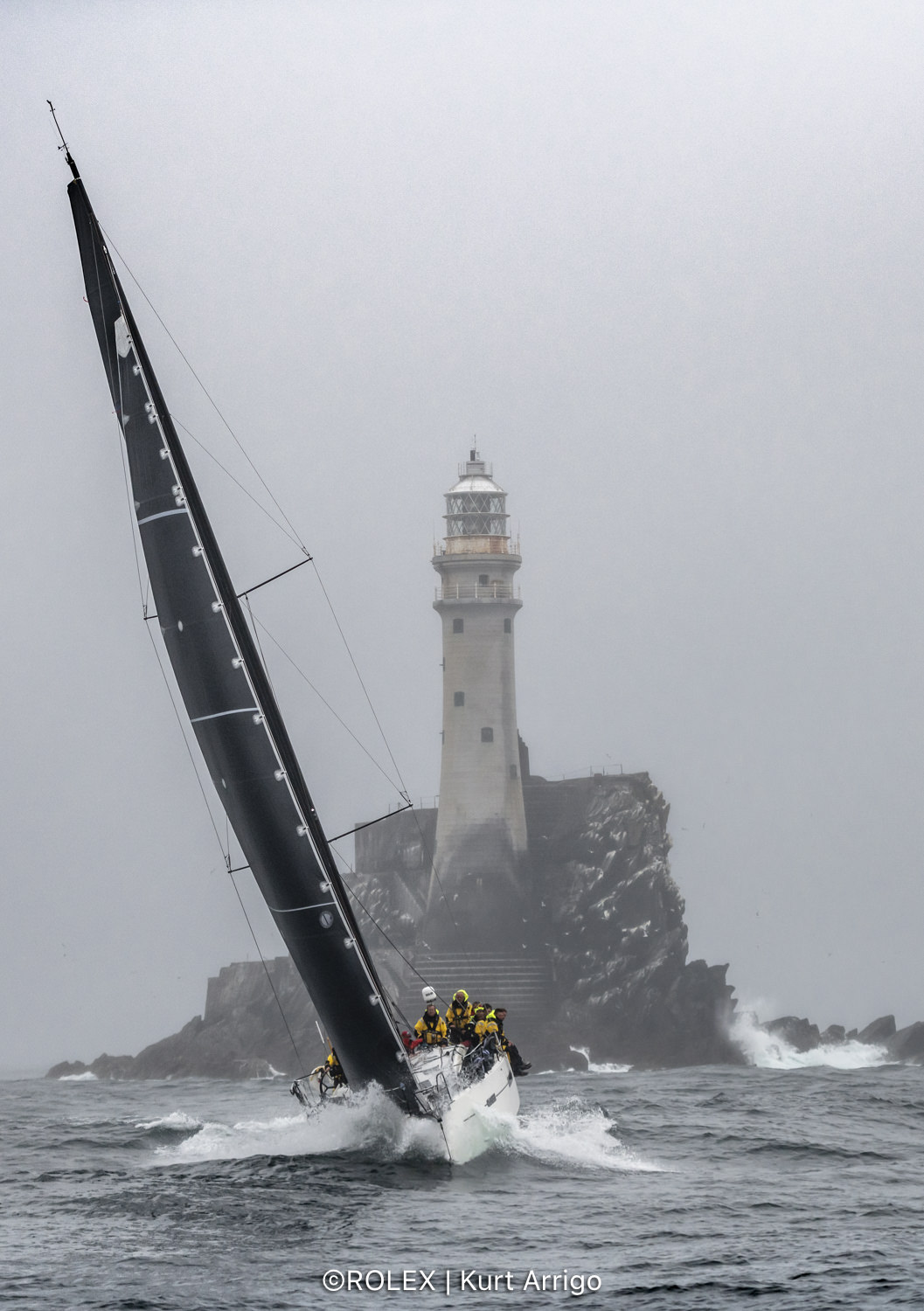 Pata Negra rounds the Fastnet Rock © Kurt Arrigo/Rolex