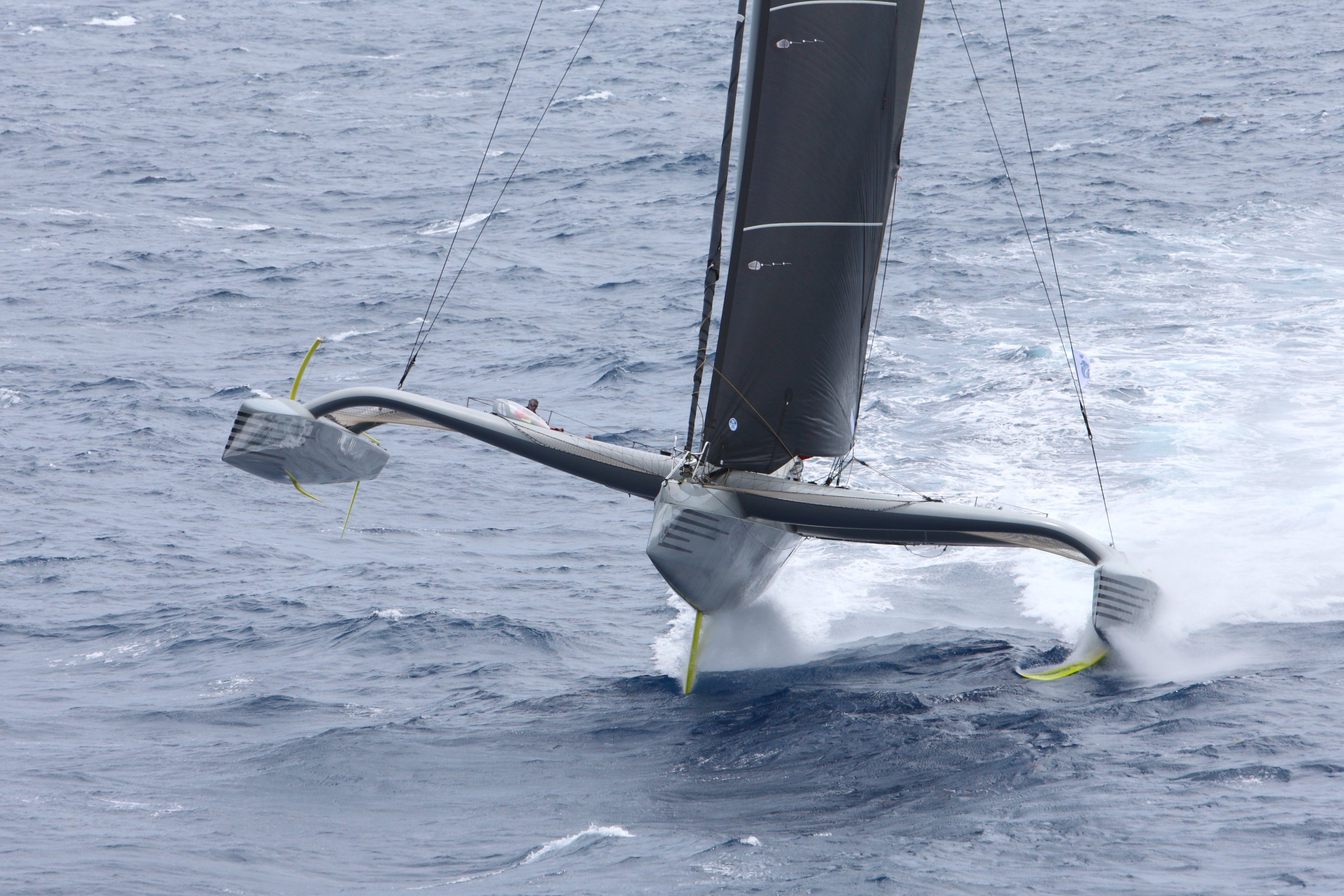 Zoulou, le voilier de 70 pieds est troisième du « line honours » dédié aux multicoques © Tim Wright/www.photoaction.com