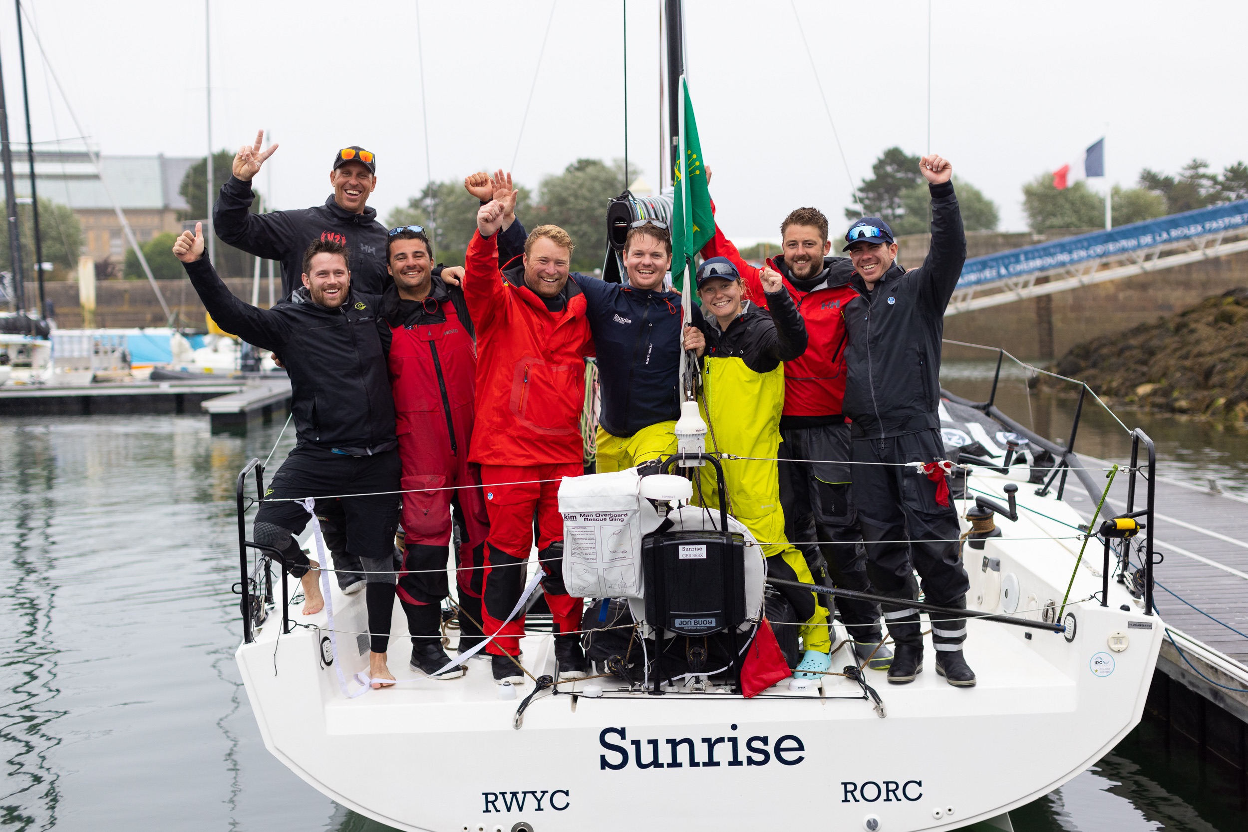 Thomas Kneen and his young crew on the JPK 1180 Sunrise III © Arthur Daniel/RORC