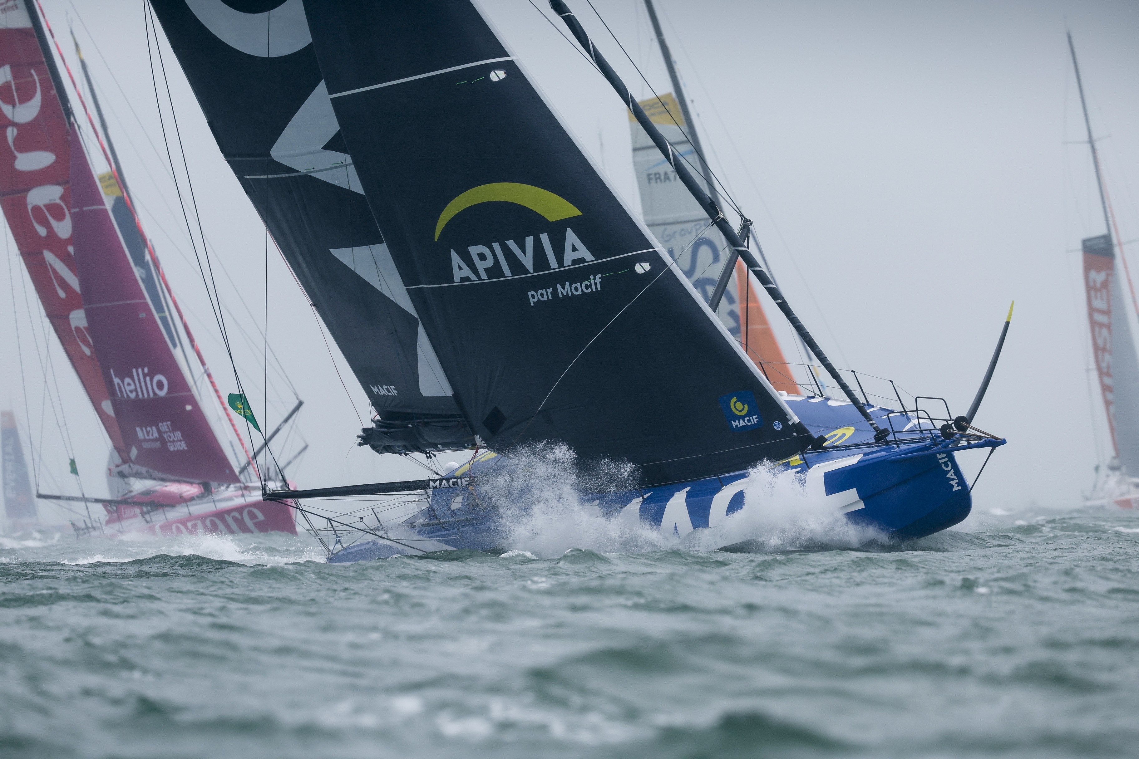 Yoann Richomme's Arkea Paprec leads the powerful IMOCA class © Paul Wyeth/pwpictures.com