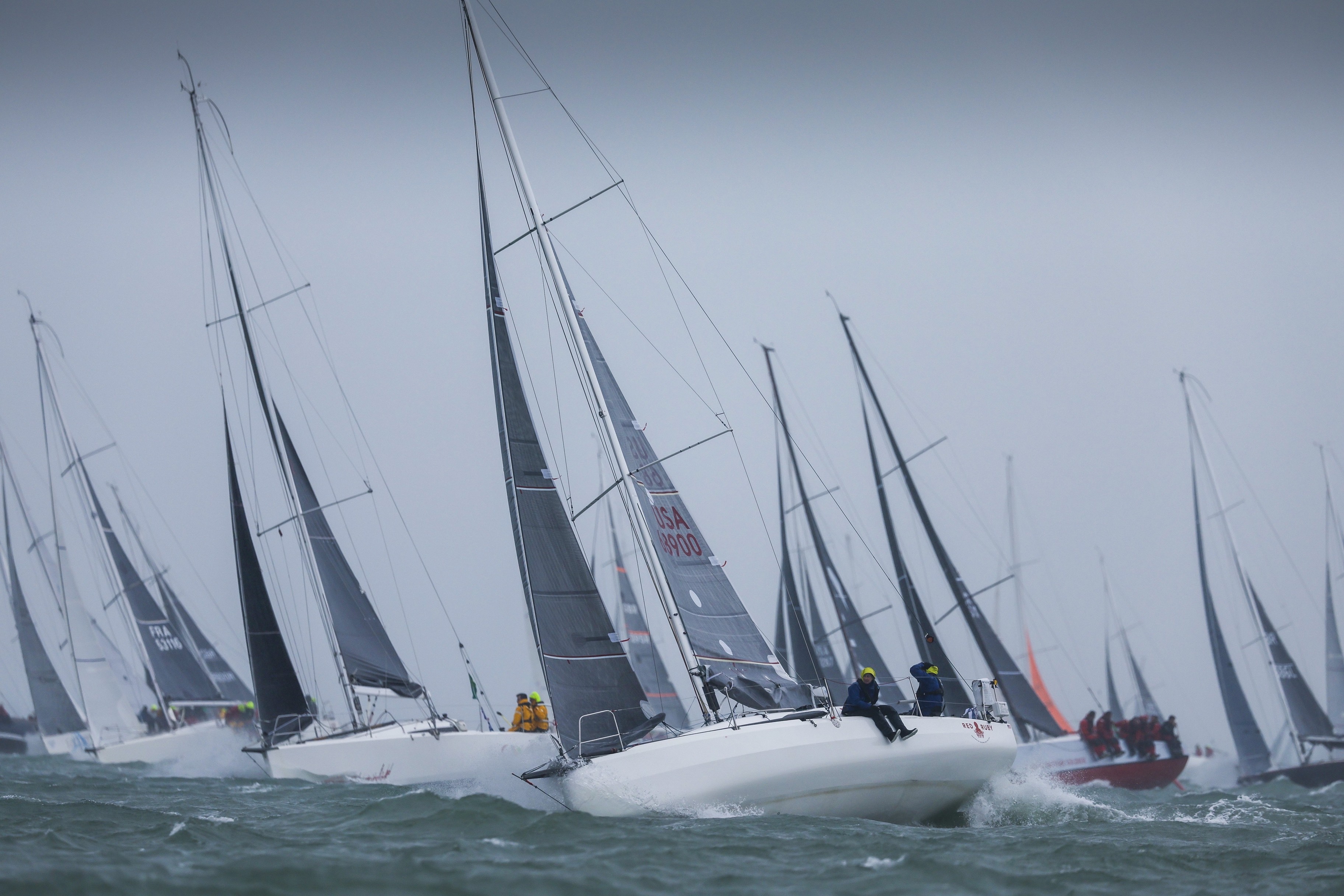 Husband and wife doublehanded entry from America, Justin and Christina Wolfe on Sun Fast 3300 Red Ruby, finished 4th in this most competitive class, IRC Two © Paul Wyeth/www.pwpictures.com