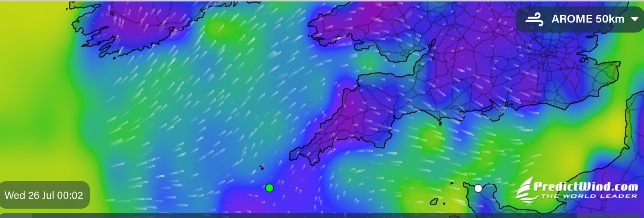Predict Wind forecasts a new front on Wednesday afternoon