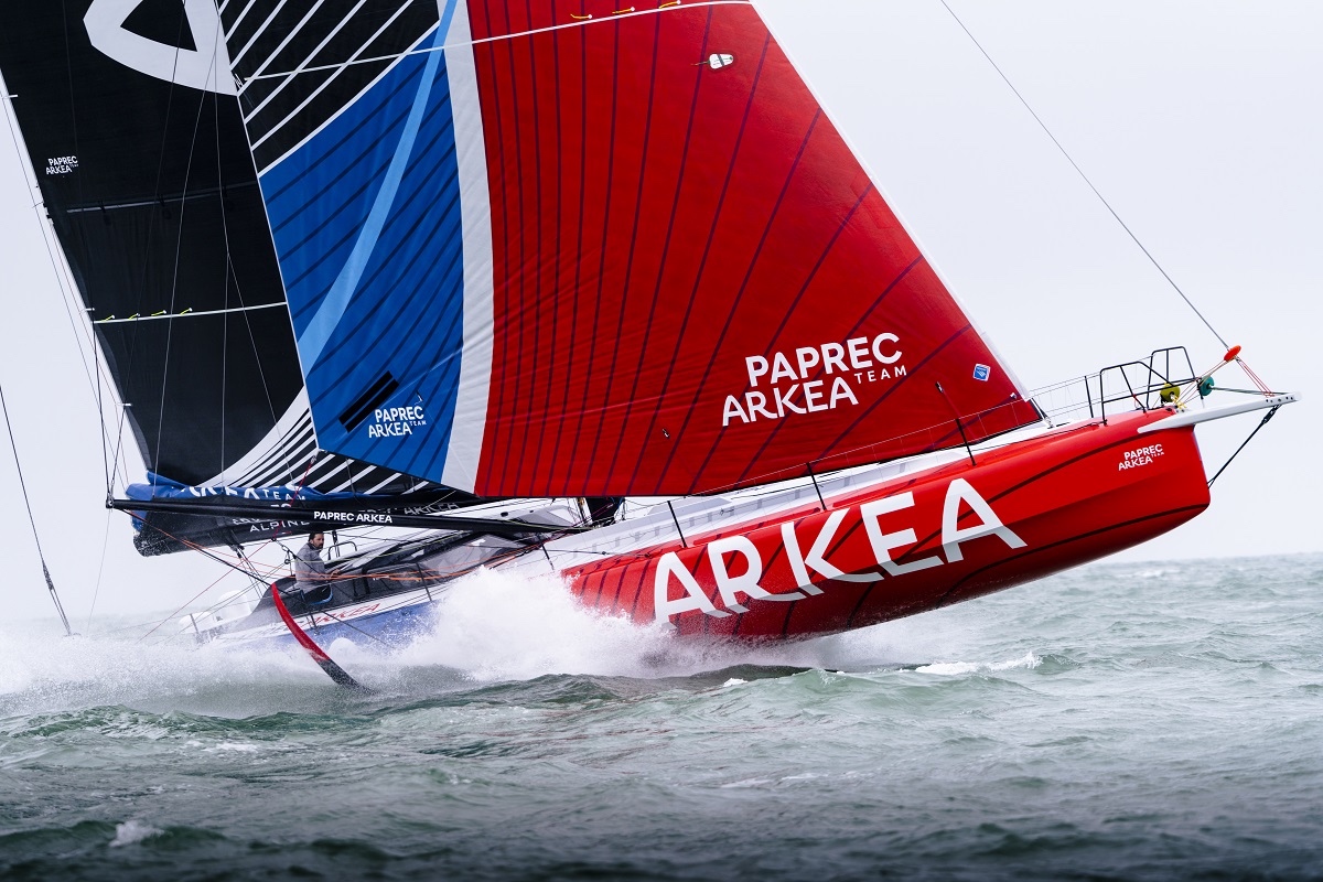 Yoann Richomme's Paprec Arkéa was launched in February © Polaryse/Paprec Arkea